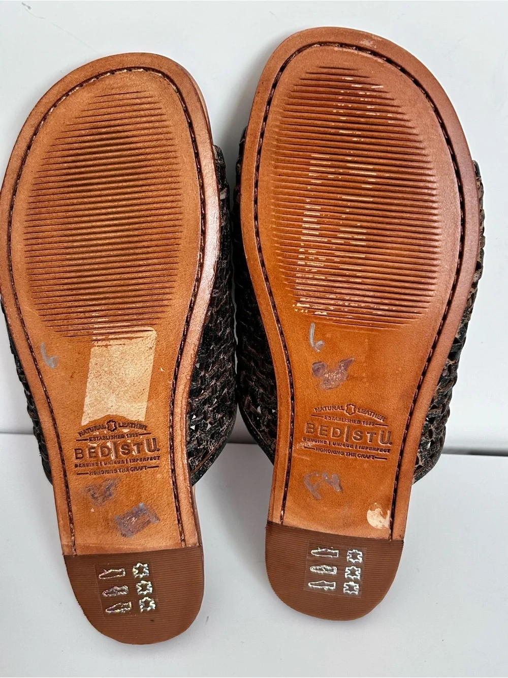 Bed Stu Hand Woven Leather Slide Sandal